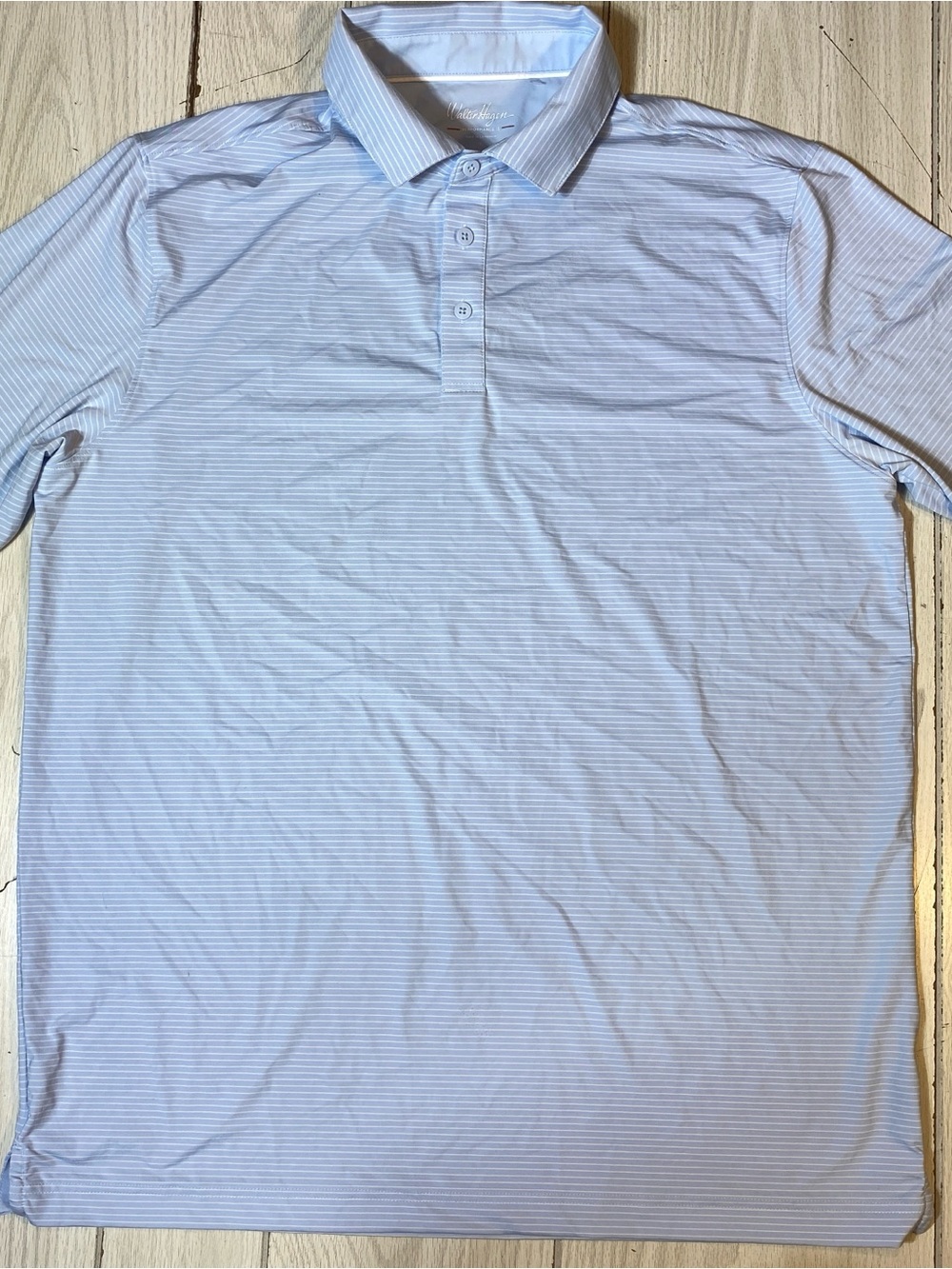 Walter Hagen Majors 11 Golf Polo Men Size L Geometric Pattern Blue White NWOT!